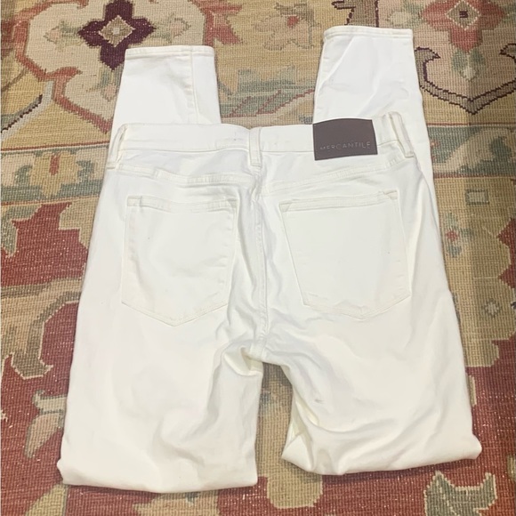 J Crew 28/30  Mercantile Mid Rise Skinny Jeans in Frost White Denim - Picture 5 of 6